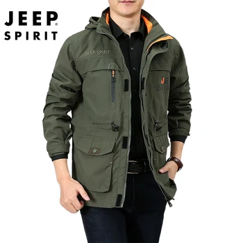 Яке JEEP SPIRIT, мъжки есенна новост, универсална ежедневна модерно яке с много джобове и бродерии, висококачествено облекло