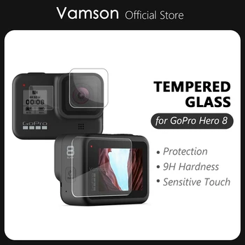 Vamson за GoPro Hero 8 Закалено Стъкло за Аксесоари GoPro Капак на Обектива LCD екран Защитно Фолио за Екшън камерата Gopro 8 VP720